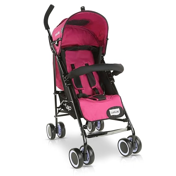 LuvLap City Baby Stroller/Buggy, Lightweight, Compact & Travel Friendly Baby pram, for 6-36 Months Baby, 15Kg Capacity (Pink)