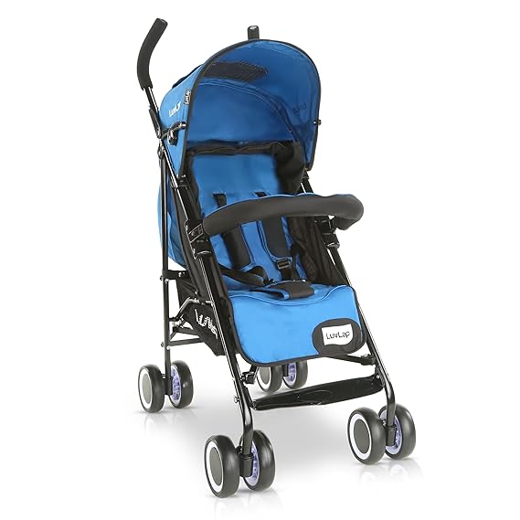 LuvLap City Baby Stroller/Buggy, Lightweight, Compact & Travel Friendly Baby pram, for 6-36 Months Baby, 15Kg Capacity (Blue)