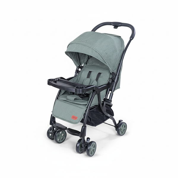 Luvlap Sunshine Plus Stroller/Pram with Reversible Handlebar, for Newborn Baby/Kids, 0-3 Years (Light Green)