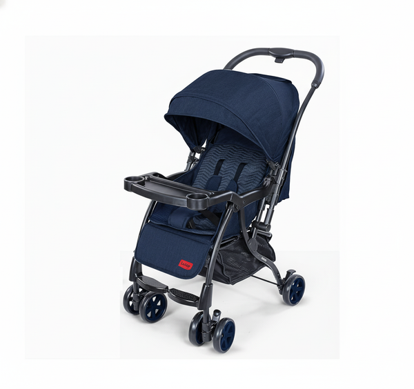 Luvlap Sunshine Plus Stroller/Pram with Reversible Handlebar, for Newborn Baby/Kids, 0-3 Years (Blue)